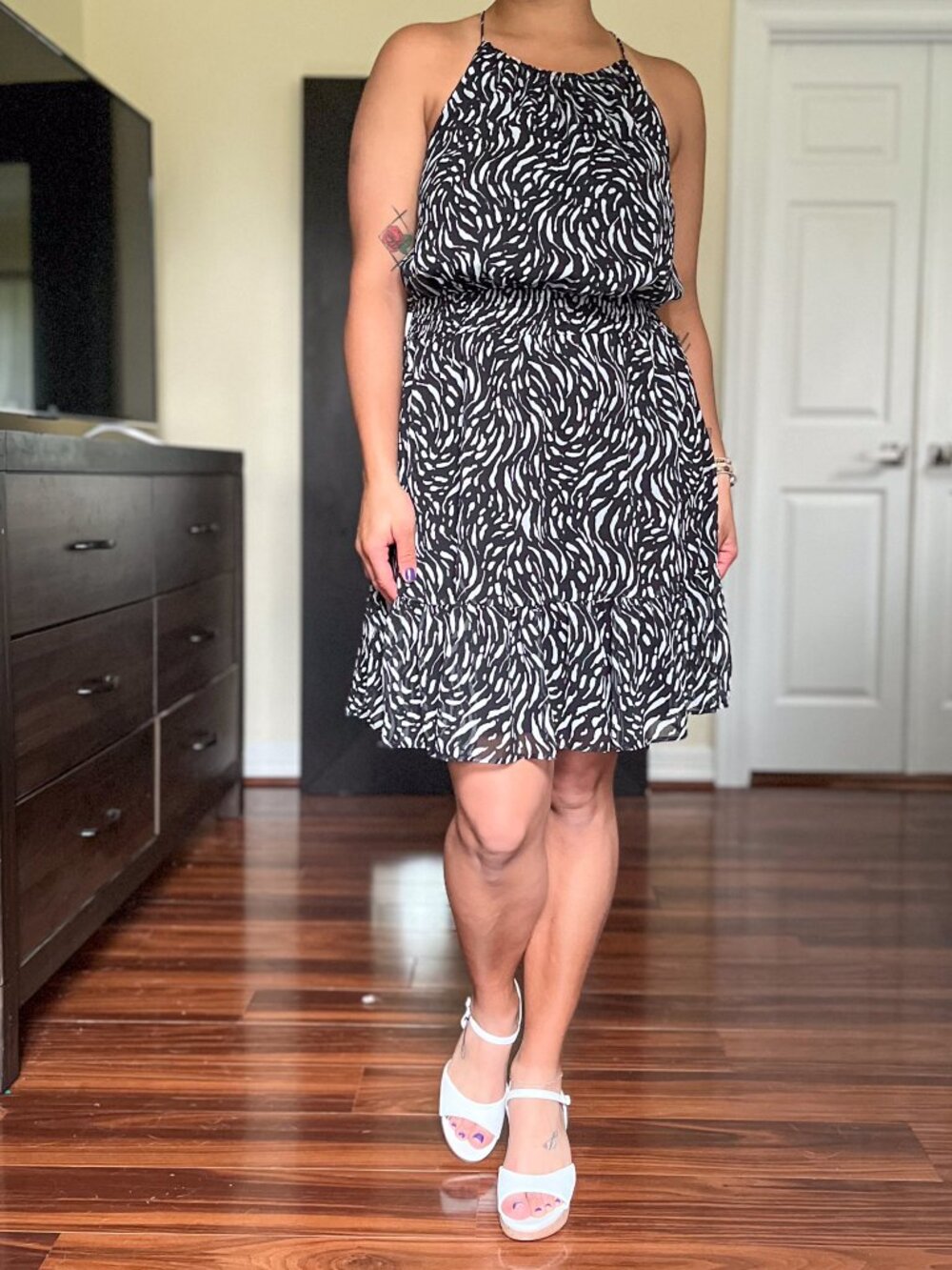 Sleeveless Nine West Black and White Dress